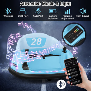 12V Electric 360° Spin Ride-On Bumper Car Toy with Remote Control for Toddlers Trend Times 6