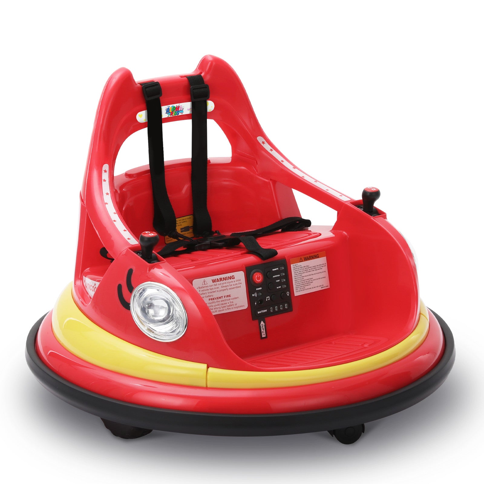 12V Electric Bumper Car for Kids Ages 1.5-6 with Remote Control and DIY Stickers Trend Times 0
