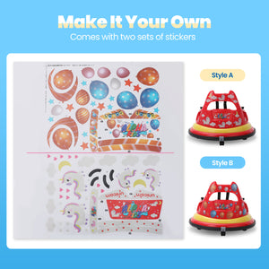 12V Electric Bumper Car for Kids Ages 1.5-6 with Remote Control and DIY Stickers Trend Times 6