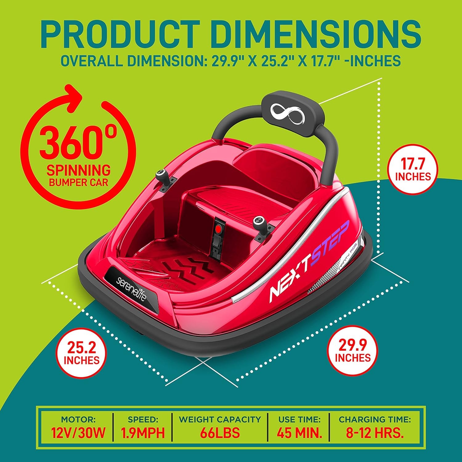 12V Electric Kids Bumper Car with Remote Control, 360° Spin and LED Lights Trend Times 1