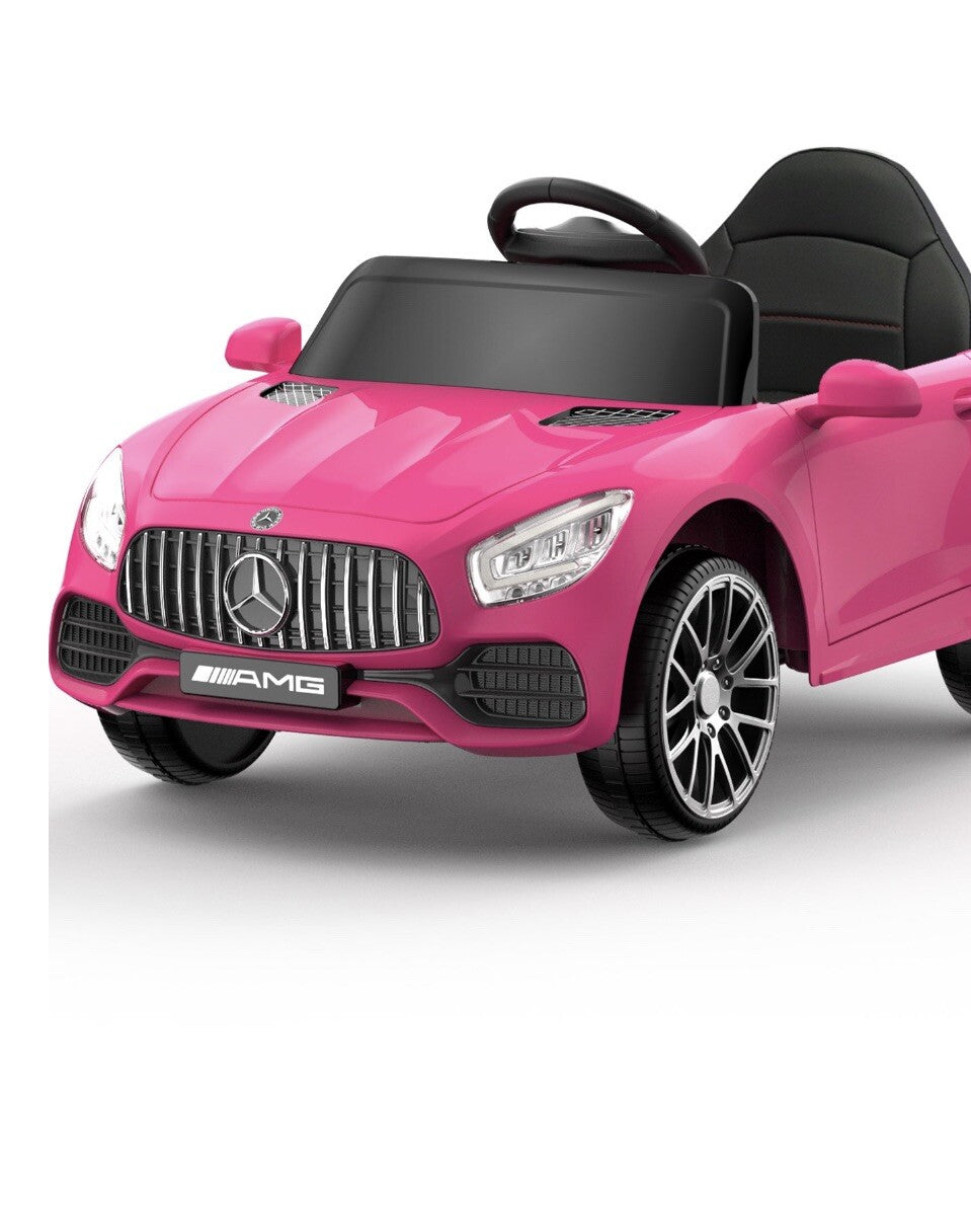 12V Electric Kids Ride-On Car with R/C and MP4 Screen Licensed Mercedes-Benz Pink Trend Times 1
