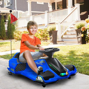 12V Electric Drifting Go-Kart with Slow Start, Music, and Lights in Blue Trend Times 0