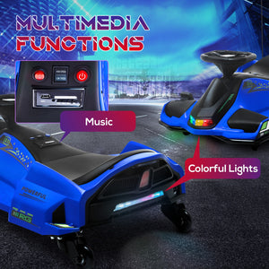 12V Electric Drifting Go-Kart with Slow Start, Music, and Lights in Blue Trend Times 5