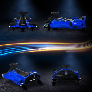 12V Electric Drifting Go-Kart with Slow Start, Music, and Lights in Blue Trend Times 9