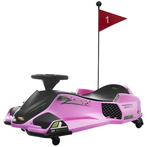 12V Electric Drifting Go Kart with Slow Start, Music, and Lights in Pink Trend Times 3