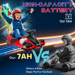 12V Electric Drifting Go Kart with Slow Start, Music, and Lights - Red Trend Times 9