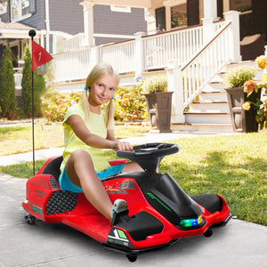 12V Electric Drifting Go Kart with Slow Start, Music, and Lights - Red Trend Times Variant 0