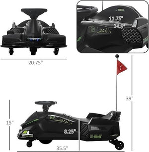 12V Electric Go-Kart for Kids Ages 8-12 with Drift, Music, Lights, and Adjustable Speed Trend Times 2