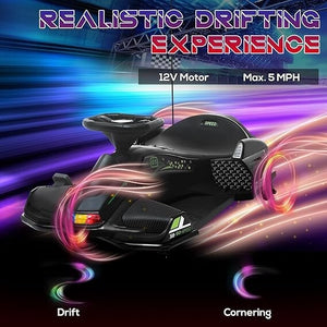 12V Electric Go-Kart for Kids Ages 8-12 with Drift, Music, Lights, and Adjustable Speed Trend Times 4