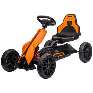 12V Electric Go-Kart for Kids with Adjustable Speed, Orange Trend Times 3