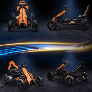 12V Electric Go-Kart for Kids with Adjustable Speed in Orange Trend Times 9