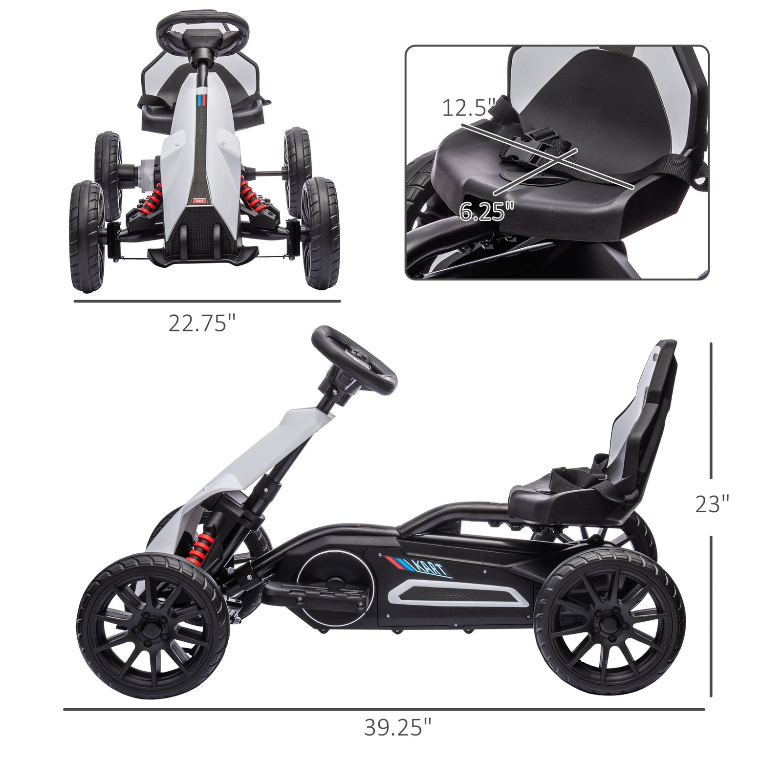 12V Electric Ride-On Go-Kart for Kids Ages 3-8, Boys and Girls, 3.1 MPH Speed Trend Times 1