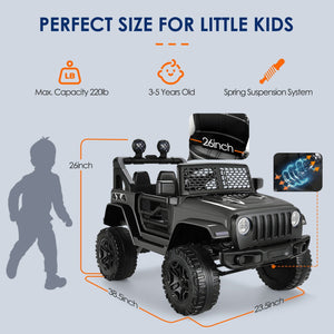 12V Electric Kids Jeep Truck Ride-On with Remote Control, Two Seats and Three Speeds Trend Times 29