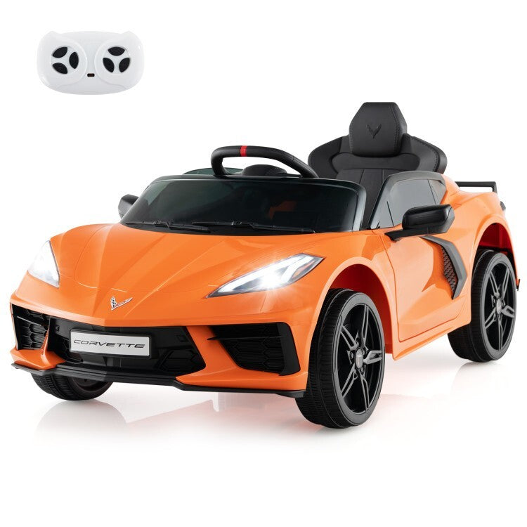 12V Electric Licensed Chevrolet Corvette C8 Kids Ride-On Car with Remote Control Trend Times 0