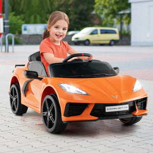 12V Electric Licensed Chevrolet Corvette C8 Kids Ride-On Car with Remote Control Trend Times 2