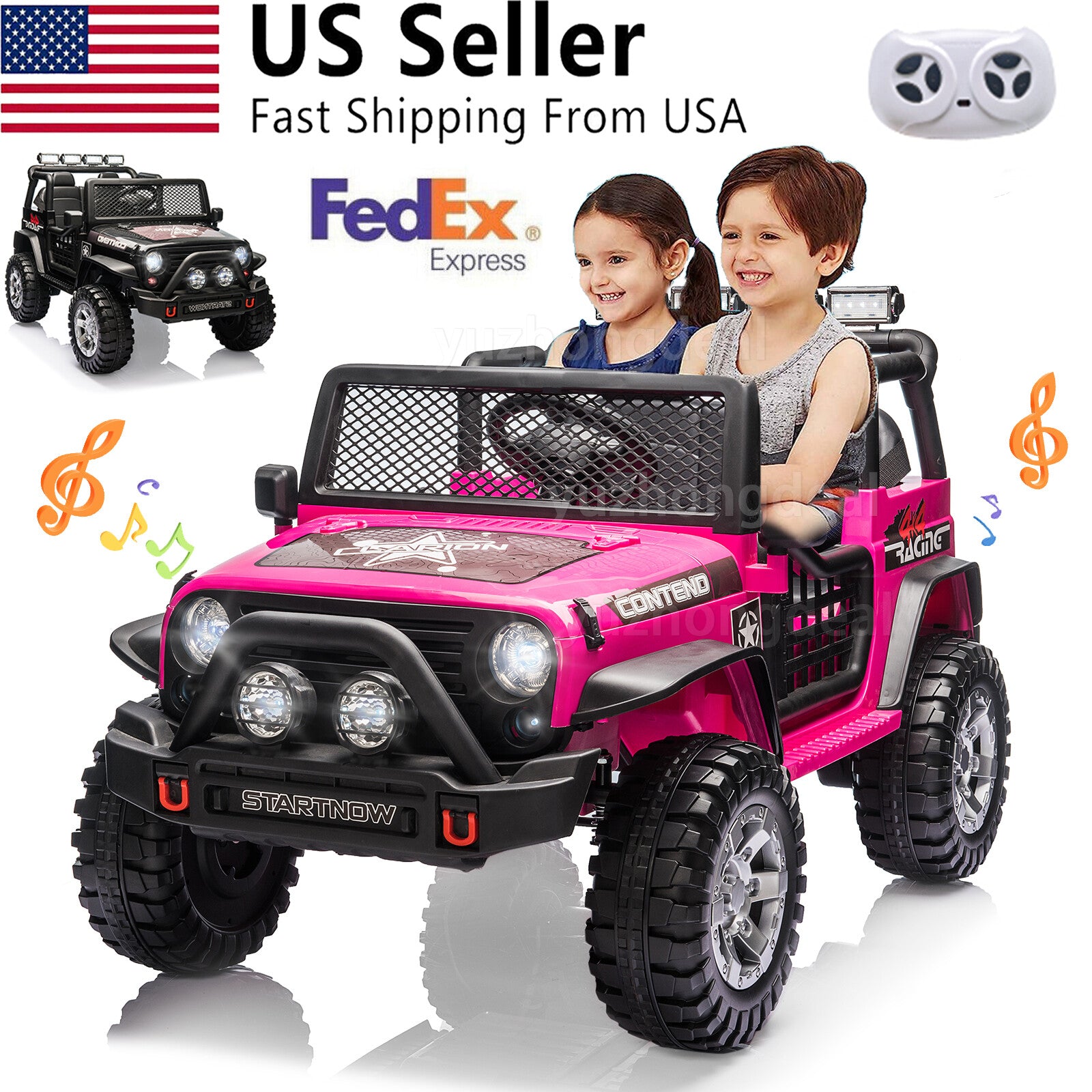 12V Electric 2-Seater Kids Ride-On Jeep Car with Remote Control Trend Times 1