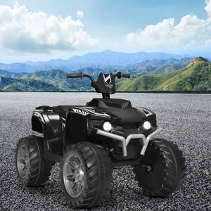 12V Electric Kids Ride-On ATV 4-Wheeler Quad with Music and LED Lights Black Trend Times 2