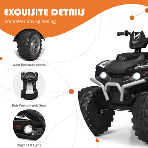 12V Electric Kids Ride-On ATV 4-Wheeler Quad with Music and LED Lights Black Trend Times 8