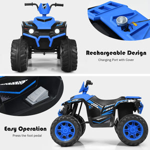 12V Electric Kids Ride-On ATV 4-Wheeler Quad with Music and LED Lights Navy Trend Times 7