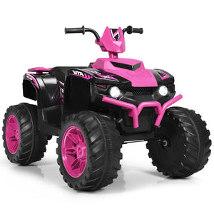 12V Electric Kids Ride-On 4 Wheeler ATV Quad with Music and LED Lights Pink Trend Times 4