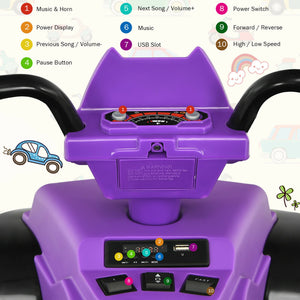 12V Electric Kids Ride-On ATV 4 Wheeler Quad with Music and LED Lights Purple Trend Times 4