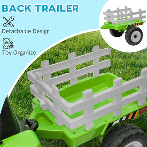 12V Electric Kids Ride On Tractor with Trailer Battery Powered Toy Car Trend Times 17