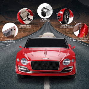 12V Electric Kids Ride-On Bentley Car Licensed Battery Powered Remote Control Red Trend Times 6