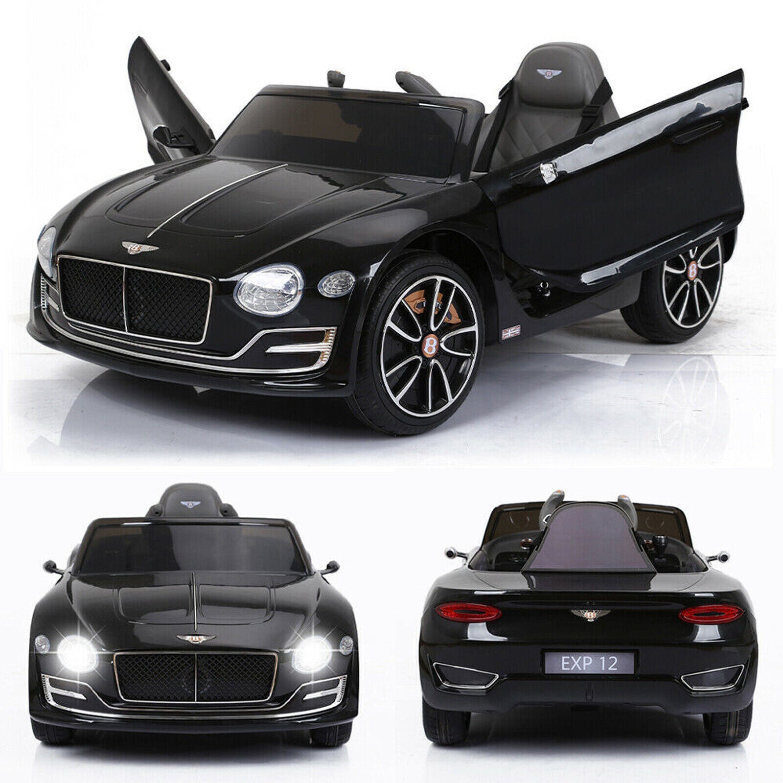 12V Electric Kids Ride-On Car with Remote Control and LED Lights Bentley Style Toy Gift Trend Times 1