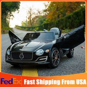 12V Electric Kids Ride-On Car Bentley Style with Remote Control and LED Lights Black Trend Times 0