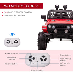 12V Electric Kids Ride-On Off-Road Truck Toy with Parent Remote Control Red Trend Times 4