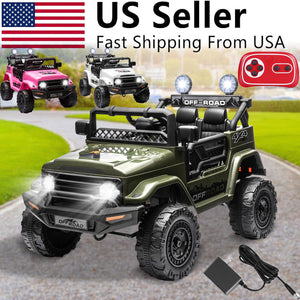 12V Electric Kids Ride-On Jeep Car with Power Wheels, 2-Seater, Music, and Remote Control Trend Times 1