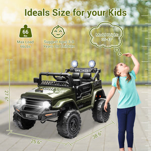 12V Electric Kids Ride-On Jeep Car with Power Wheels, 2-Seater, Music, and Remote Control Trend Times 2