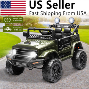 12V Electric Kids Ride-On Jeep Car with Power Wheels, 2-Seater, Music, and Remote Control Trend Times 0