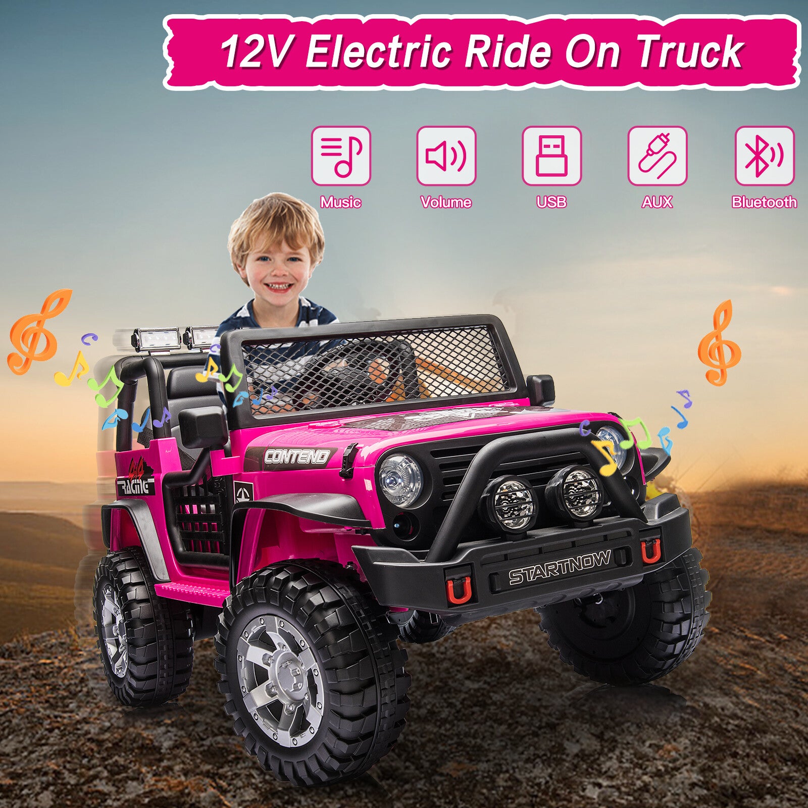 12V Electric Kids 2-Seater Ride-On Jeep Truck Vehicle with Remote Control Trend Times 0