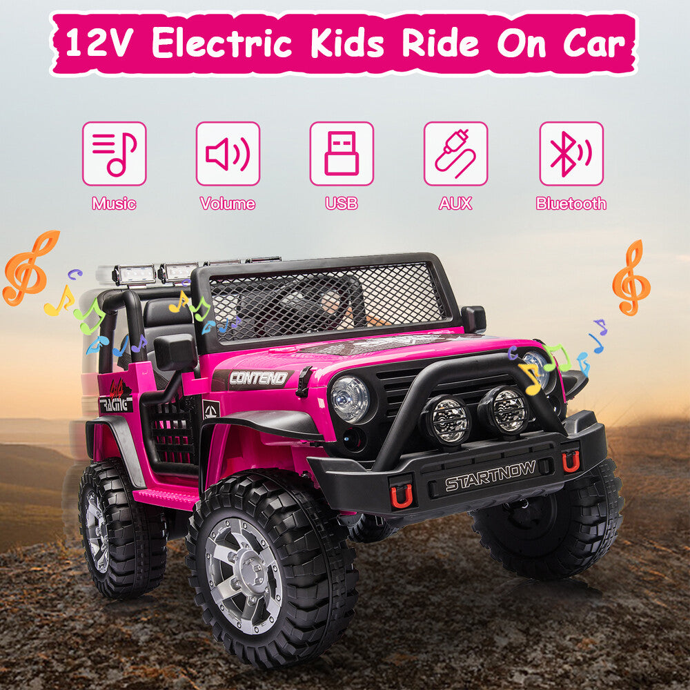 12V Electric Kids 2-Seater Ride-On Jeep Truck Vehicle with Remote Control Trend Times 1