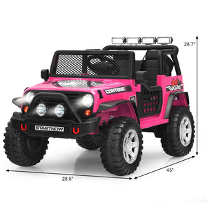 12V Electric Kids Ride-On Truck with MP3, Horn, and 2.4G Remote Control - Pink Trend Times 1