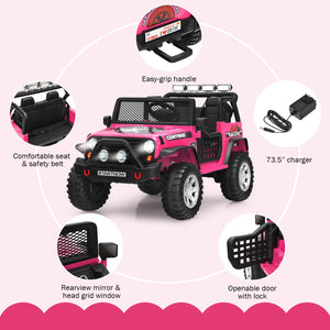 12V Electric Kids Ride-On Truck with MP3, Horn, and 2.4G Remote Control - Pink Trend Times 5