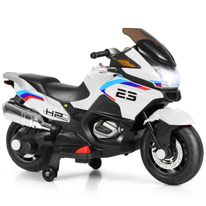 12V Electric Kids Ride-On Motorcycle with Training Wheels and Music Trend Times 0