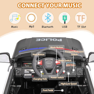 12V Electric Kids Ride-On Police Car with Remote Control, Siren, and Music Trend Times 4