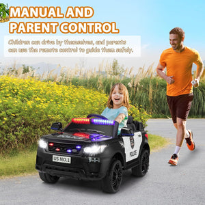 12V Electric Kids Ride-On Police Car with Remote Control, Siren, and Music Trend Times 9