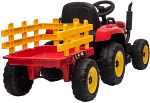 12V Electric Battery-Powered Kids Ride-On Tractor with Trailer Toy Trend Times 13