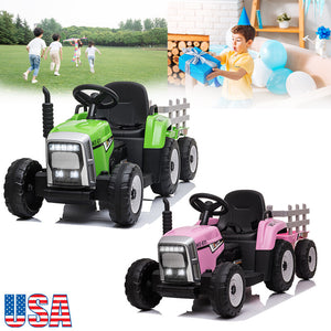 12V Electric Kids Ride-On Tractor with Battery Power, Remote Control, and Trailer Trend Times 6