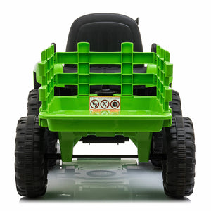 12V Battery-Powered Electric Ride-On Kids Tractor with Trailer Toy Trend Times 16