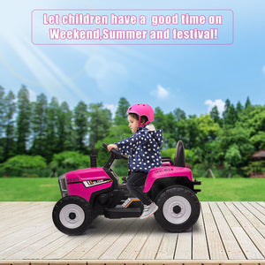 12V Electric Battery-Powered Kids Ride-On Tractor with Trailer Toy Trend Times 3