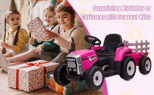 12V Electric Battery-Powered Kids Ride-On Tractor with Trailer Toy Trend Times 8