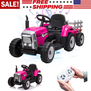 12V Electric Battery-Powered Kids Ride-On Tractor with Trailer Toy Trend Times Variant 0