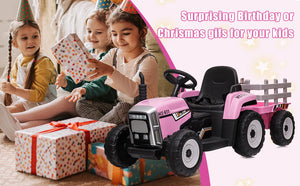 12V Electric Battery-Powered Kids Ride-On Tractor with Trailer and Remote Control Trend Times 14