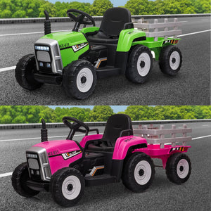 12V Battery-Powered Kids Electric Ride-On Tractor with Trailer and Remote Control Trend Times 12