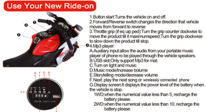 12V Electric Kids Ride On Motorcycle with Manual Throttle and Training Wheels Trend Times 7