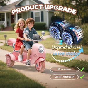 12V Electric 3-Wheel Ride-On Motorcycle Tricycle for Kids Ages 3-6 with 1.86-3.11 MPH Speed Trend Times 16